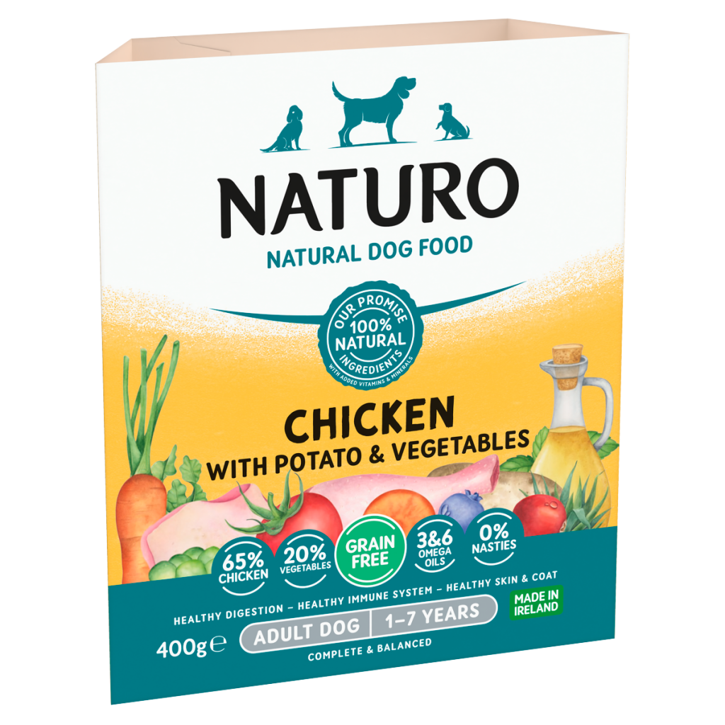 Naturo Natural Pet Food Chicken with Potato and Vegetables Adult Dog 1 – 7 Years 400g