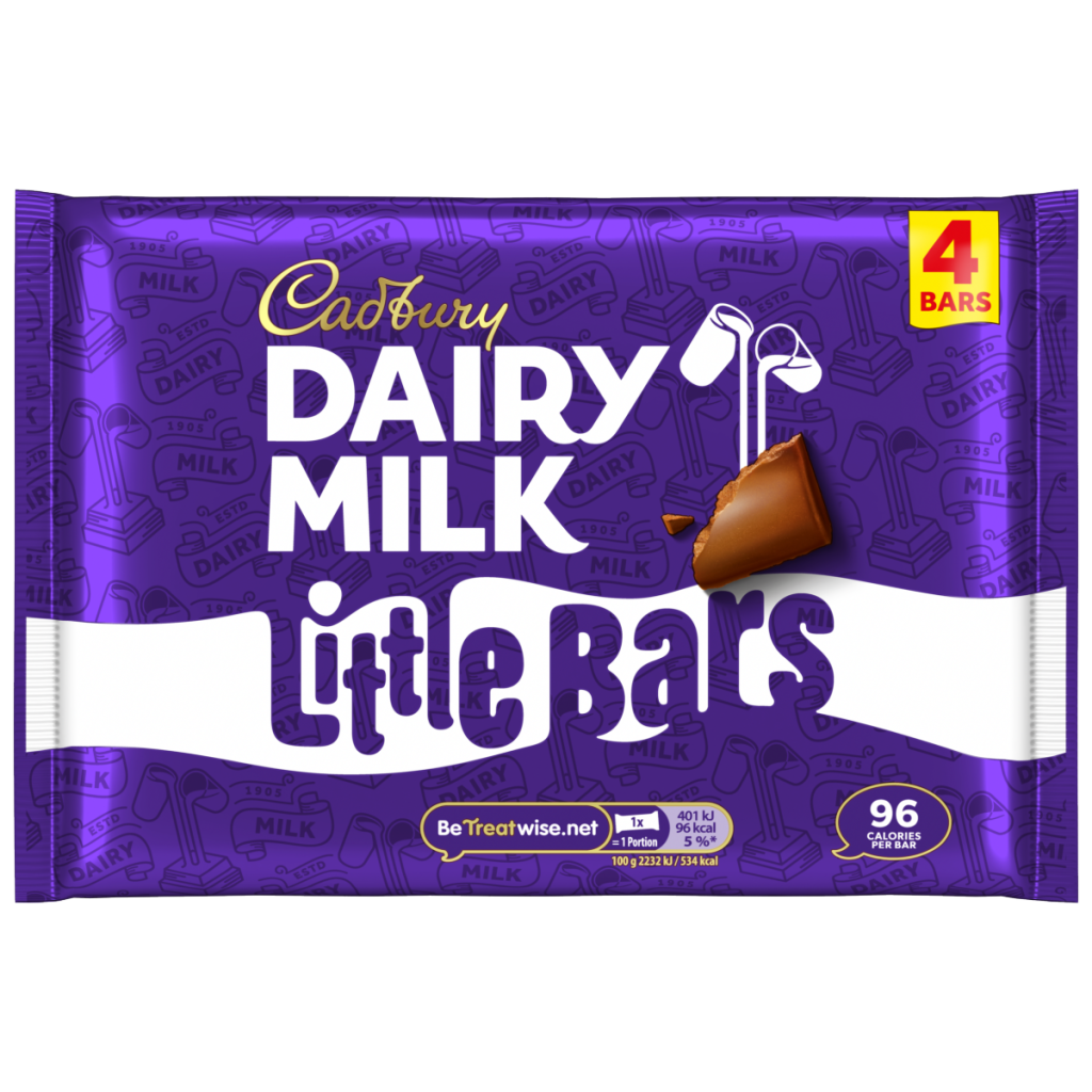 Cadbury Dairy Milk Little Bar Chocolate 4 Pack Multipack 72g (4 x 18g)