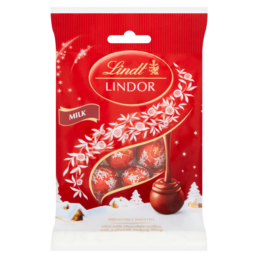 Lindt Lindor Christmas Milk Chocolate Mini Truffles Bag 80g