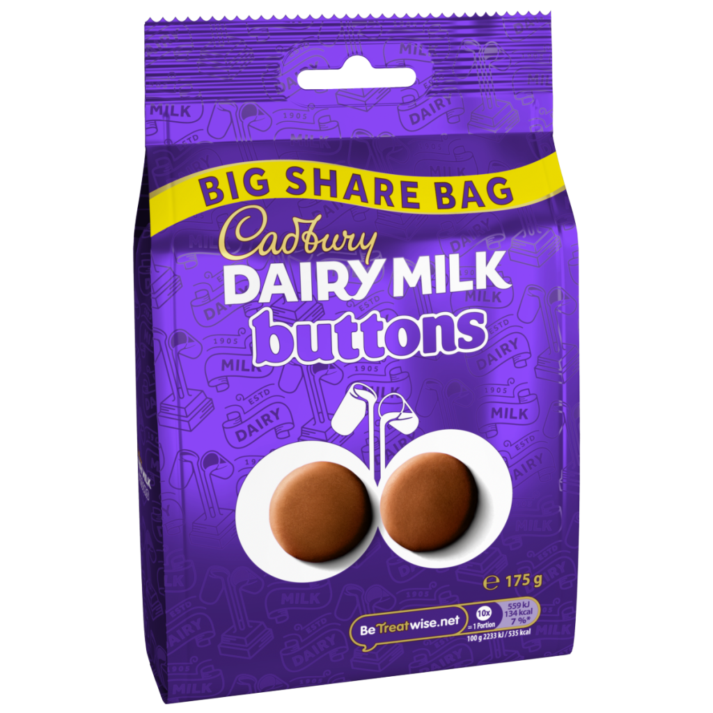 Cadbury Dairy Milk Chocolate Buttons Large Sharing Bag 175 g