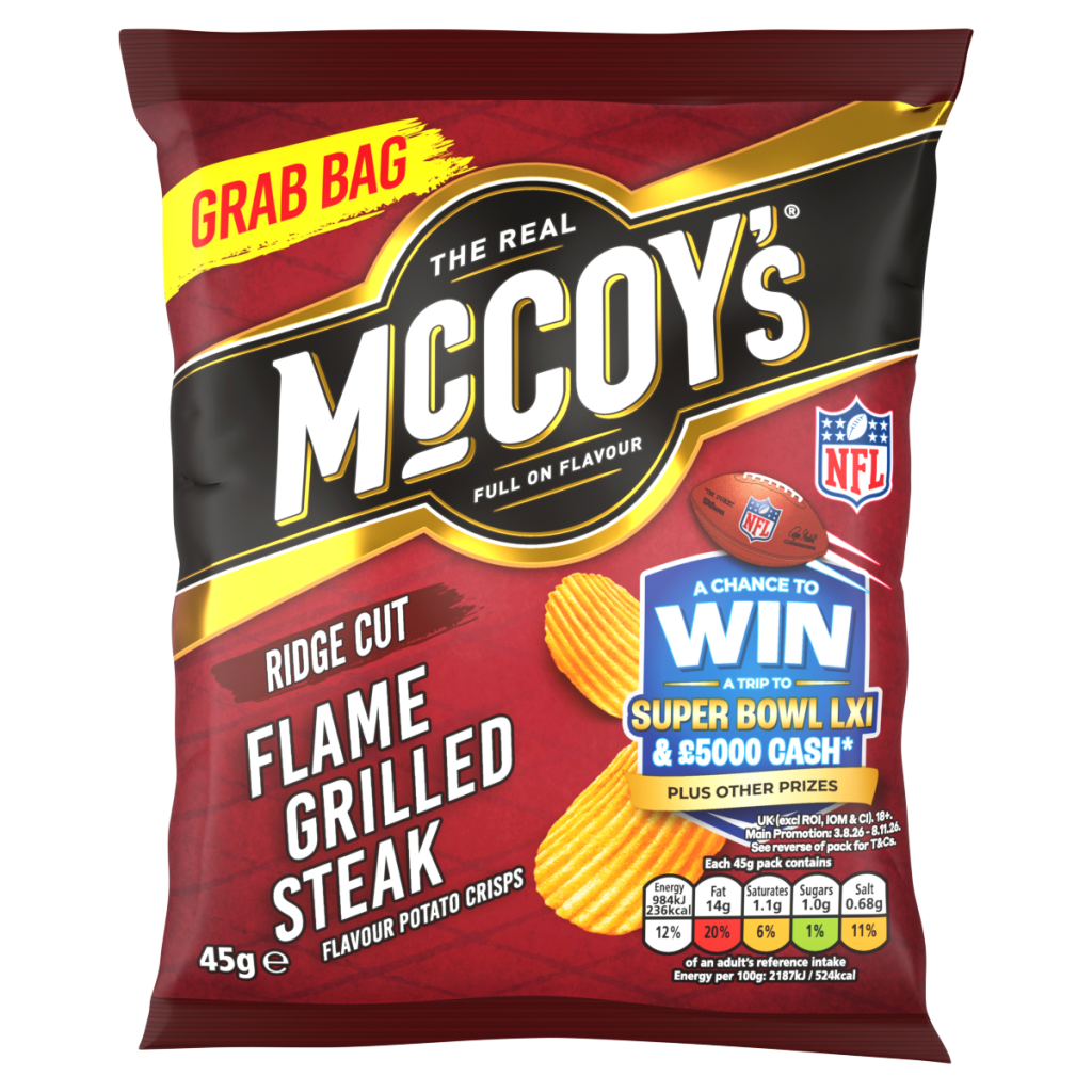McCoy’s Ridge Cut Flame Grilled Steak Flavour Potato Crisps 45g