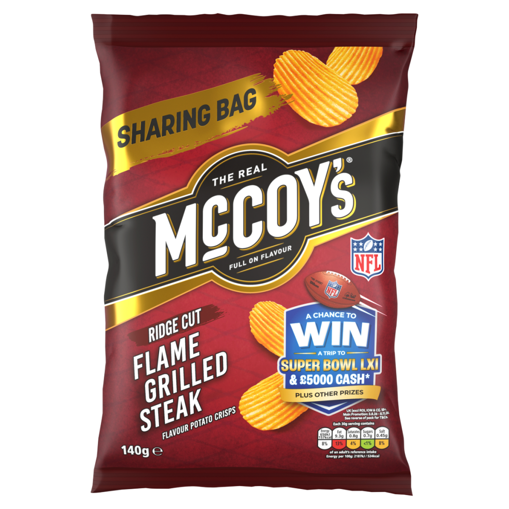 McCoy’s Ridge Cut Flame Grilled Steak Flavour Potato Crisps 140g
