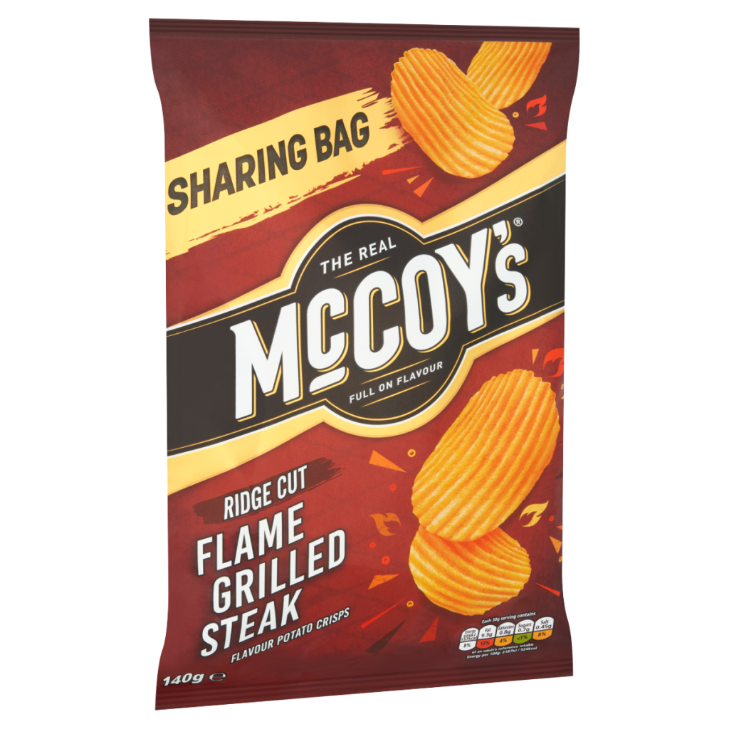 McCoy’s Ridge Cut Flame Grilled Steak Flavour Potato Crisps 140g