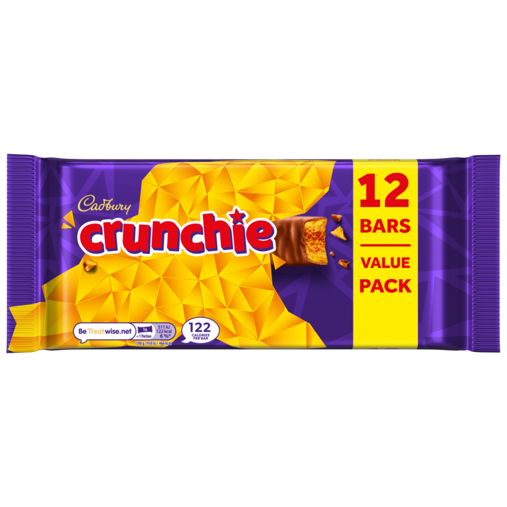 Cadbury Crunchie Chocolate Bar 12 Pack Multipack 312.2g (12 x 26g)
