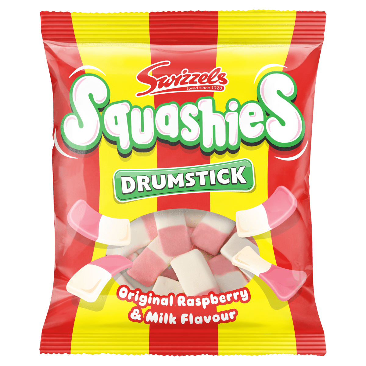 Swizzels Squashies Drumstick Original Raspberry & Milk Flavour 120g