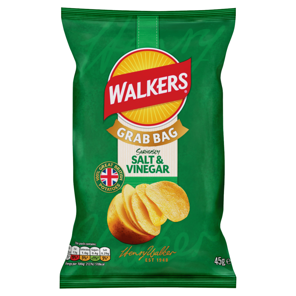 Walkers Salt & Vinegar Grab Bag Crisps 45g