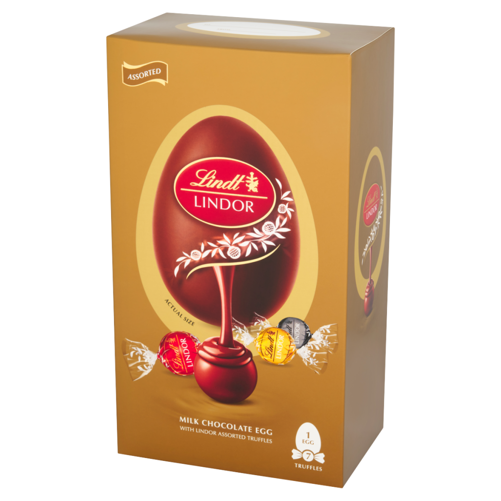 Lindt LINDOR MILK CHOCOLATE EGG WITH LINDOR ASSORTED TRUFFLES 183g