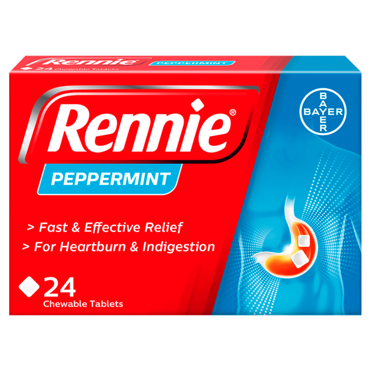 Rennie Peppermint 24 Chewable Tablets