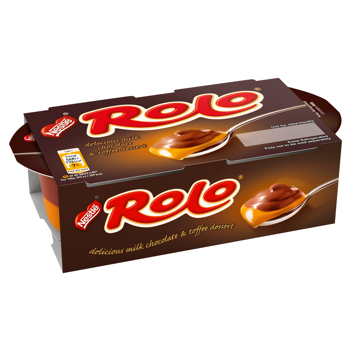 Rolo Delicious Milk Chocolate & Toffee Dessert 2 x 65g (130g)