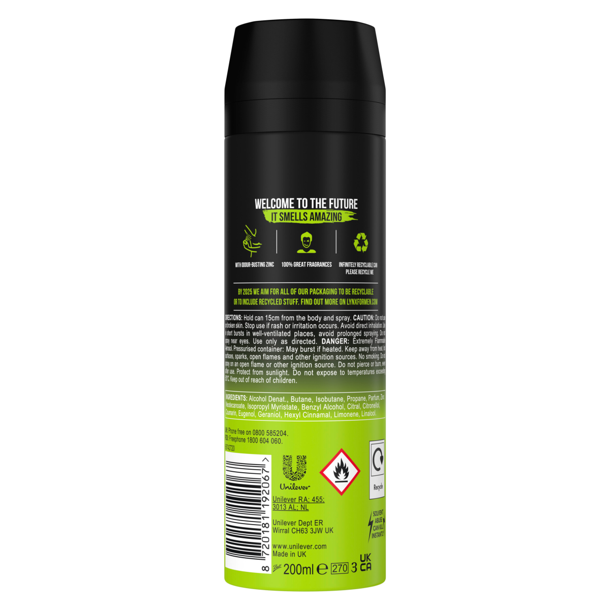 Lynx Epic Fresh Body Spray For Men Grapefruit & Tropical Pineapple Scent 200 ML