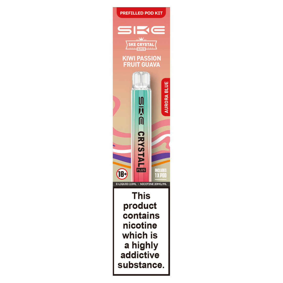 SKE Crystal Plus Prefilled Pod Kit Kiwi Passion Fruit Guava 20mg/ml