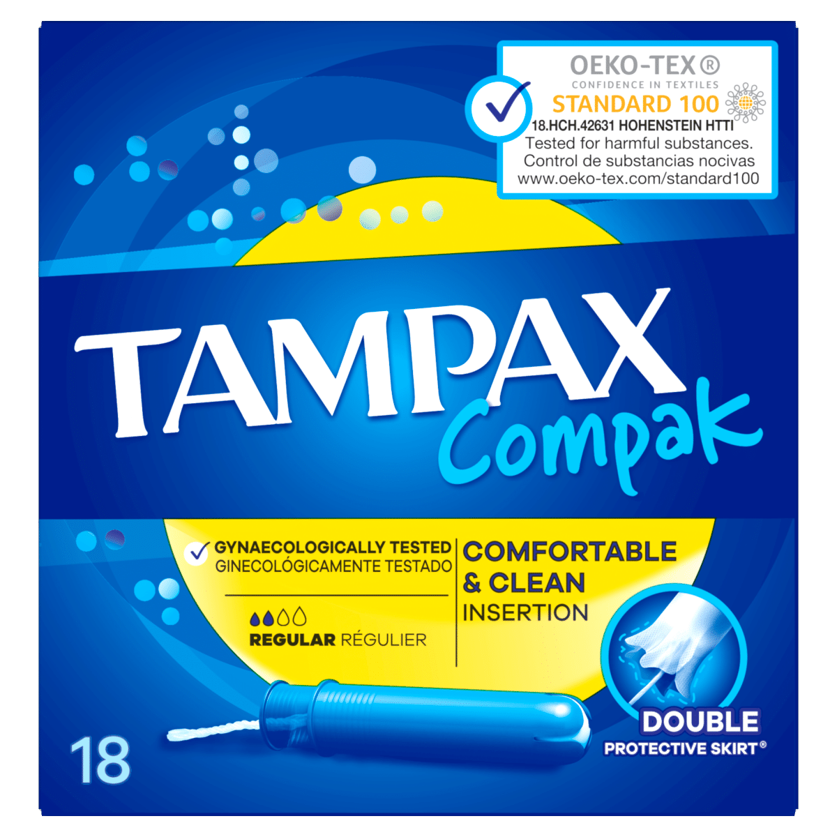 Tampax Compak Regular Tampons With Applicator X18