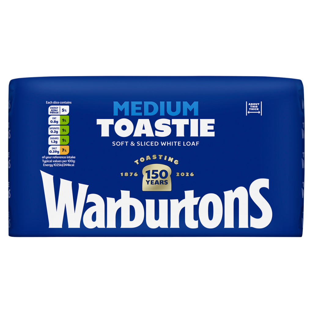 Warburtons Medium Toastie Soft & Sliced White Loaf 800g