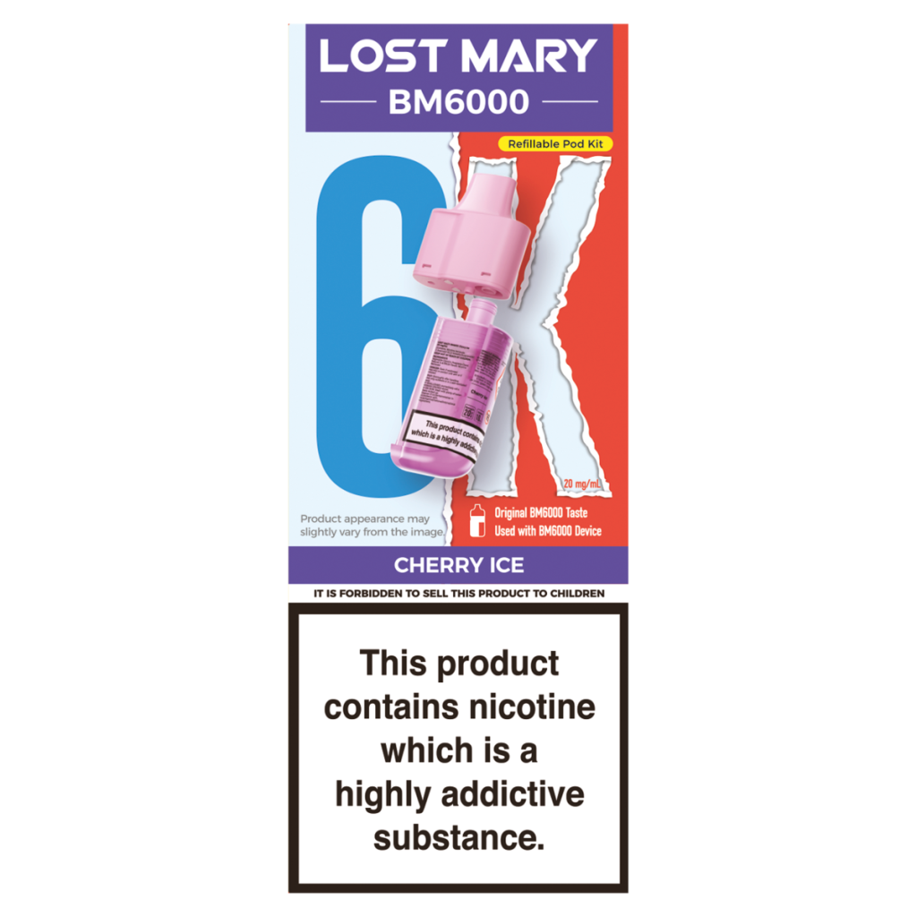 Lost Mary BM6000 Cherry Ice Refillable Pod Kit 20mg/ml