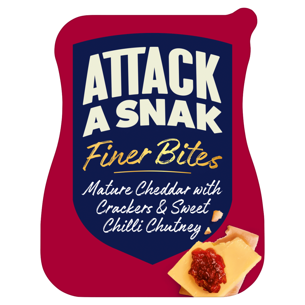 Attack a Snak Finer Bites Mature Cheddar with Crackers & Sweet Chilli Chutney 72g