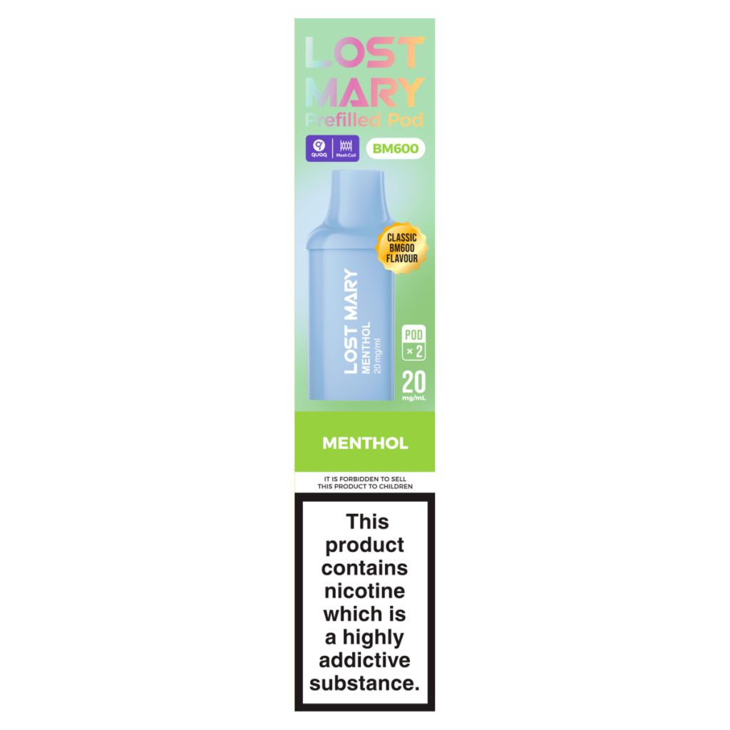 Lost Mary BM600 2 Menthol Prefilled Pod 20mg/ml