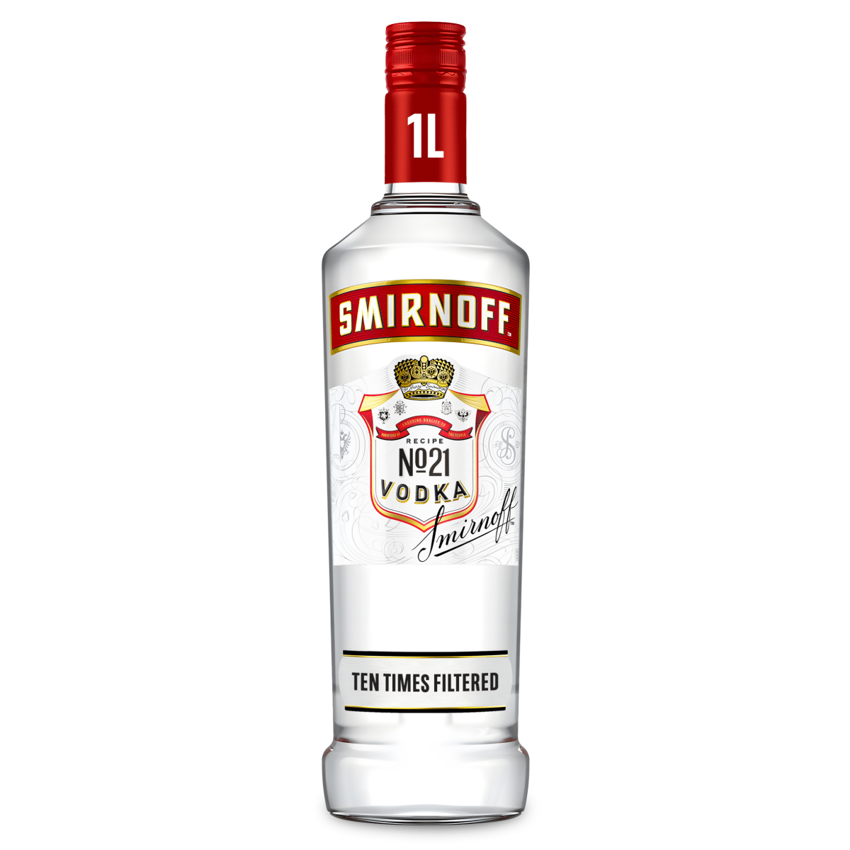 Smirnoff No. 21 Vodka Red Label 37.5% vol 1L Bottle