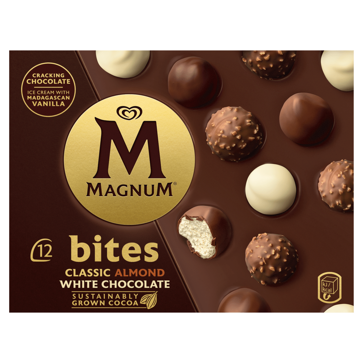 Magnum Classic, Almond & White Chocolate Ice Cream Bites 12MP