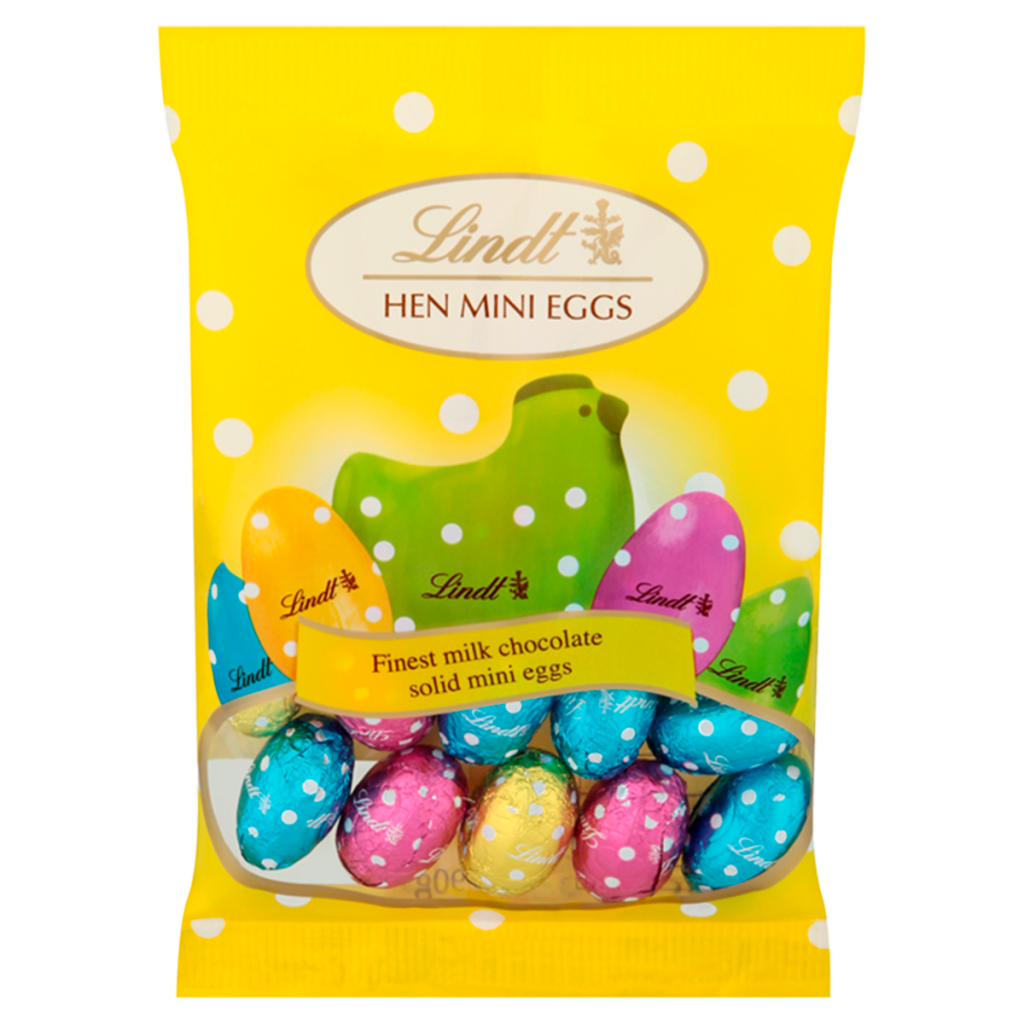 Lindt Hen Easter Milk Chocolate Mini Eggs Bag 90g