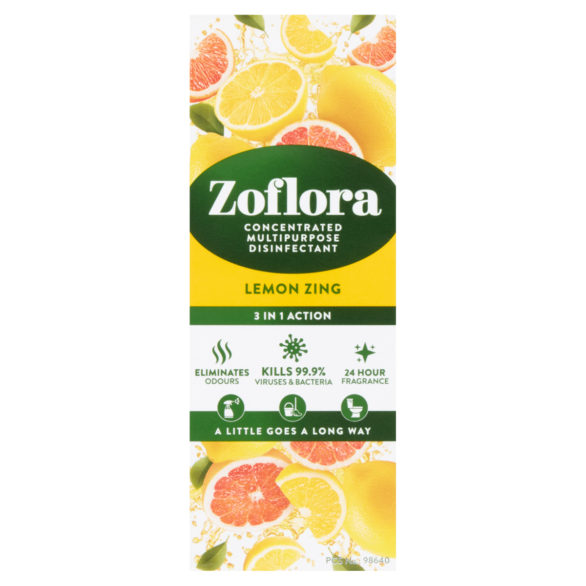 Zoflora Concentrated Multipurpose Disinfectant Lemon Zing 3 in 1 Action 120ml