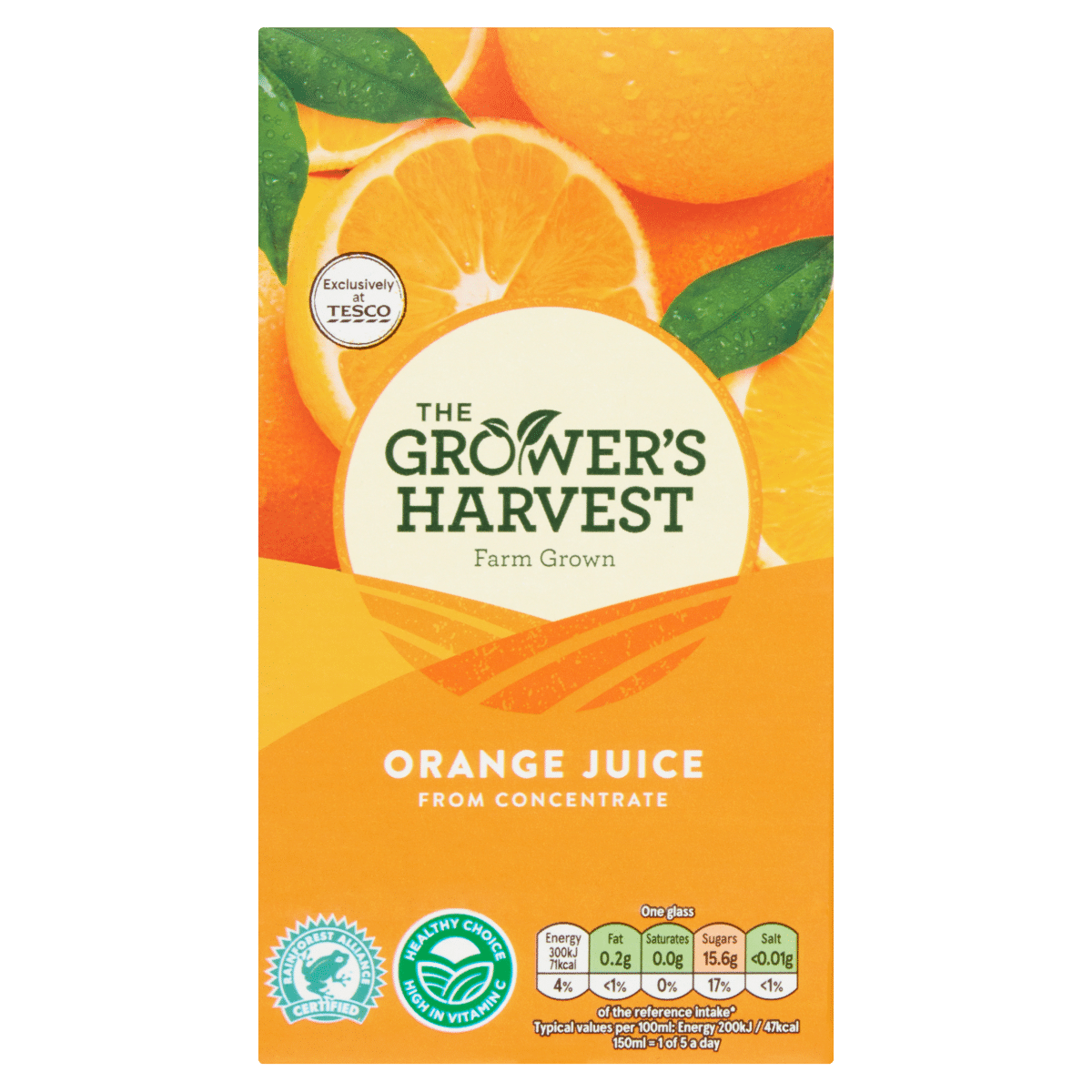 Tesco The Grower’s Harvest Orange From Concentrate Juice 1 Litre