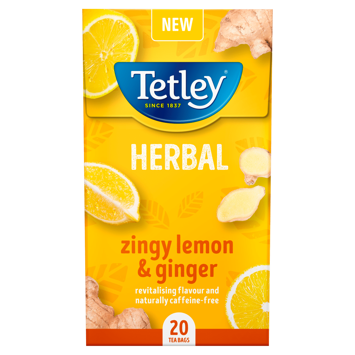 Tetley Herbal Zingy Lemon & Ginger Tea Bags x20