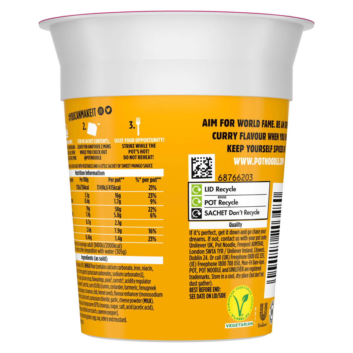 Pot Noodle  Standard Pot Original Curry 90 g
