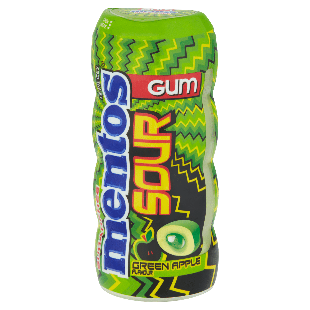 Mentos Sour Gum Green Apple Flavour 30g