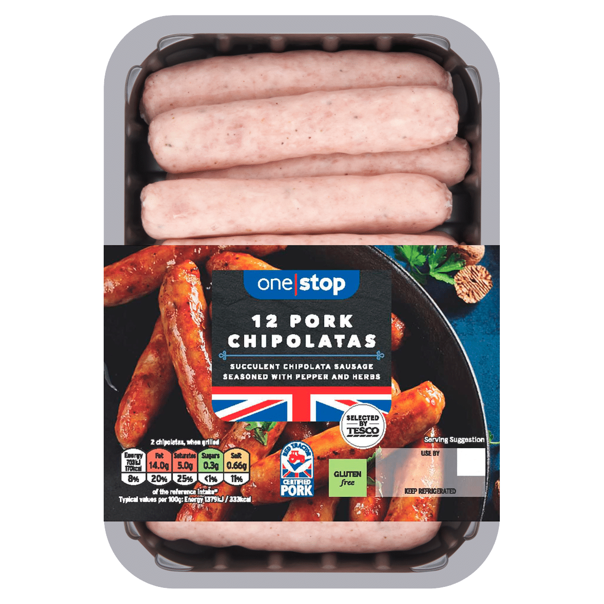 One Stop 12 Pork Chipolatas 375g