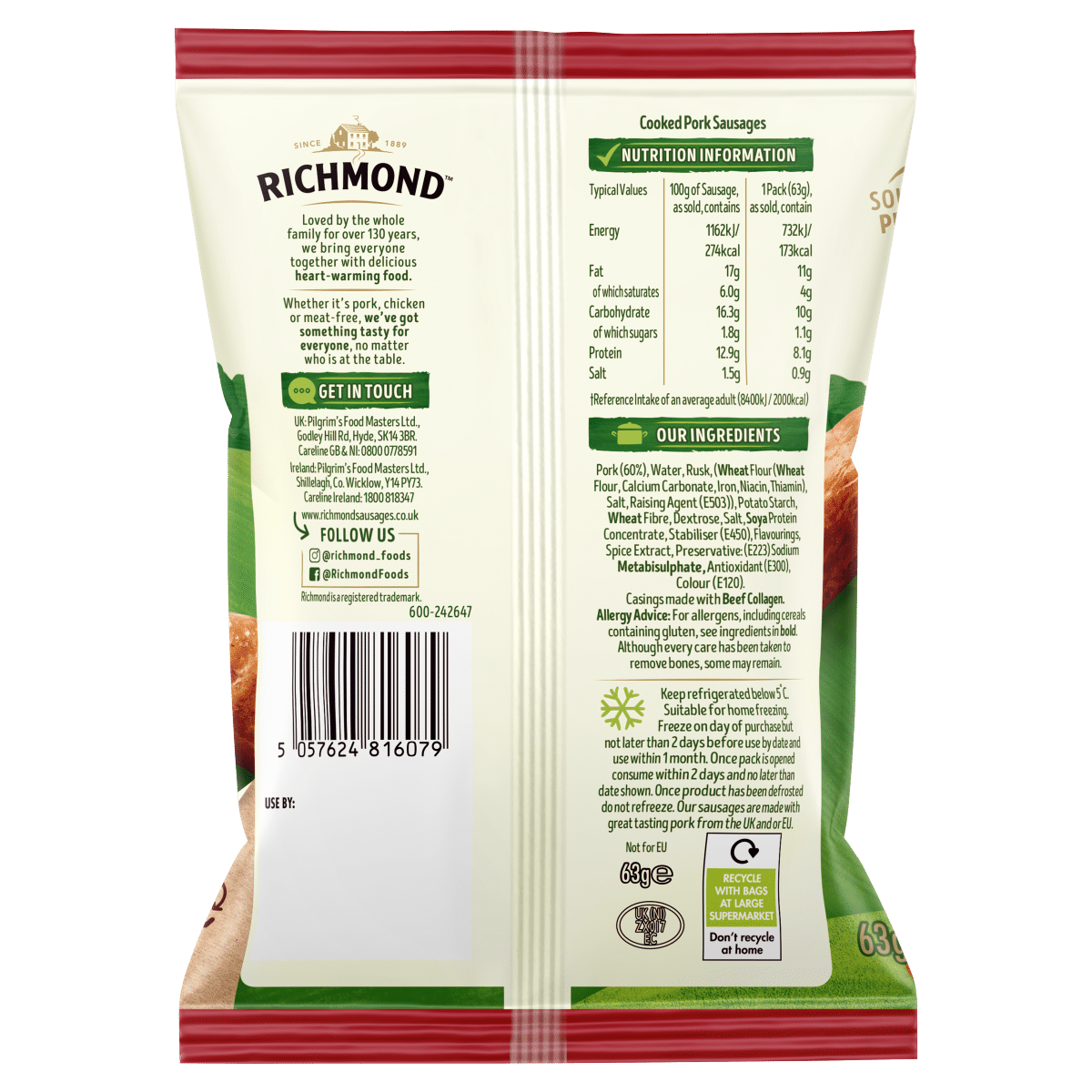 Richmond Minis Pork Sausages 63g