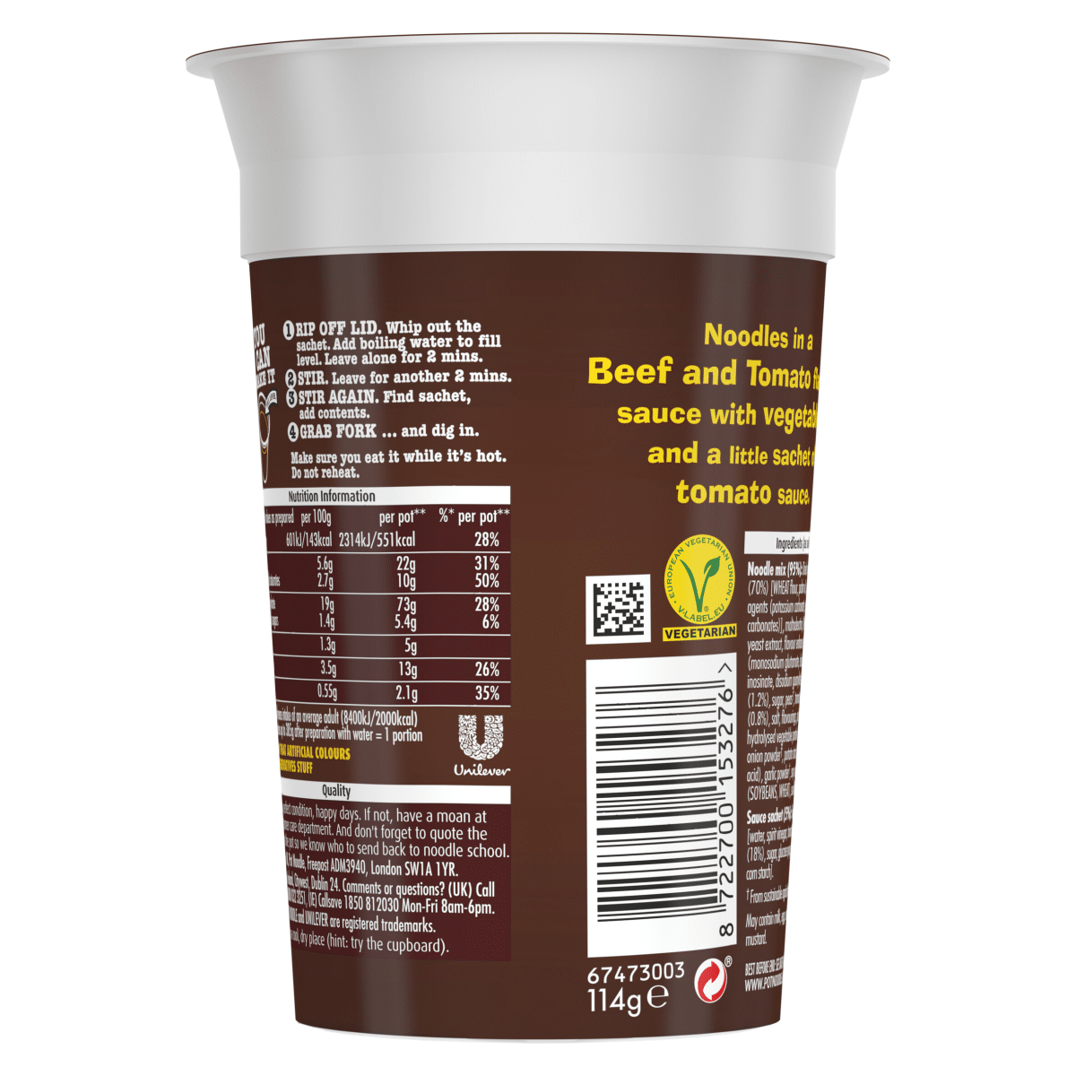 Pot Noodle  King Pot Beef & Tomato 114 g