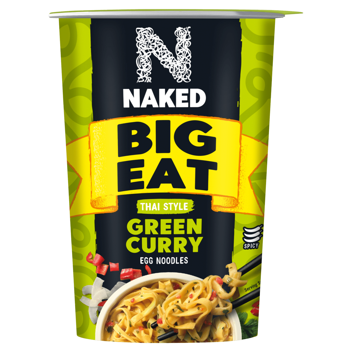 Naked Big Eat Thai Style Green Curry Egg Noodles 104g