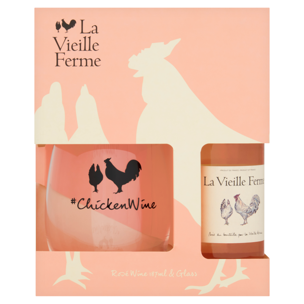 La Vieille Ferme Rosé Wine & Glass
