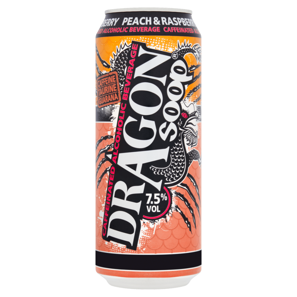 Dragon Soop Peach & Raspberry Caffeinated Alcoholic Beverage 500ml