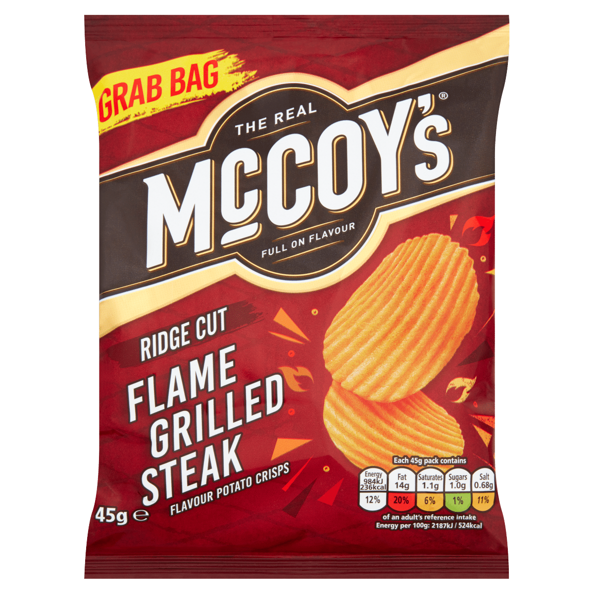 McCoy’s Flame Grilled Steak Flavour Potato Crisps 45g
