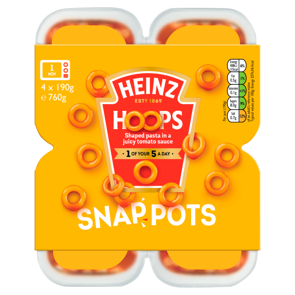 Heinz Hoops Snap Pots 4 x 190g (760g)