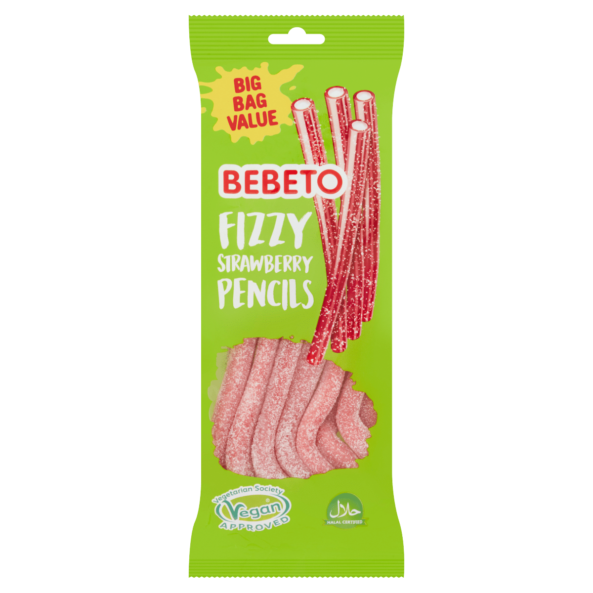 Bebeto Fizzy Strawberry Pencils 220g