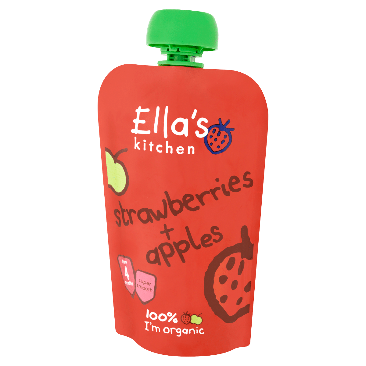 Ella’s Kitchen Organic Strawberries and Apples Baby Pouch 4+ Months 120g