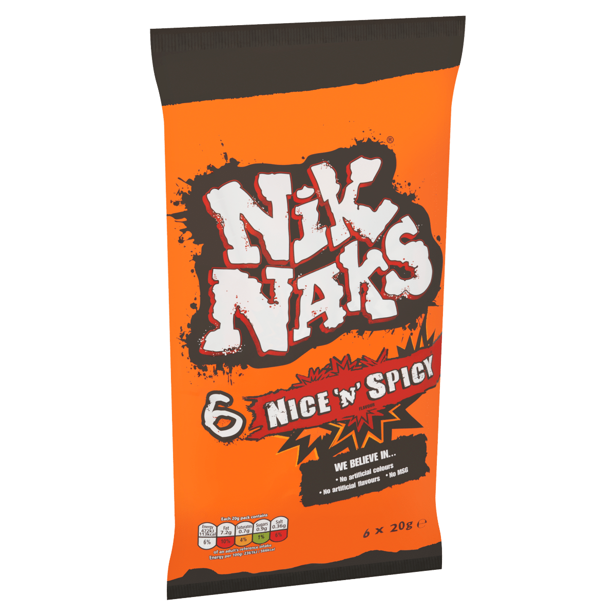 Nik Naks Nice ‘N’ Spicy Flavour 6 x 20g