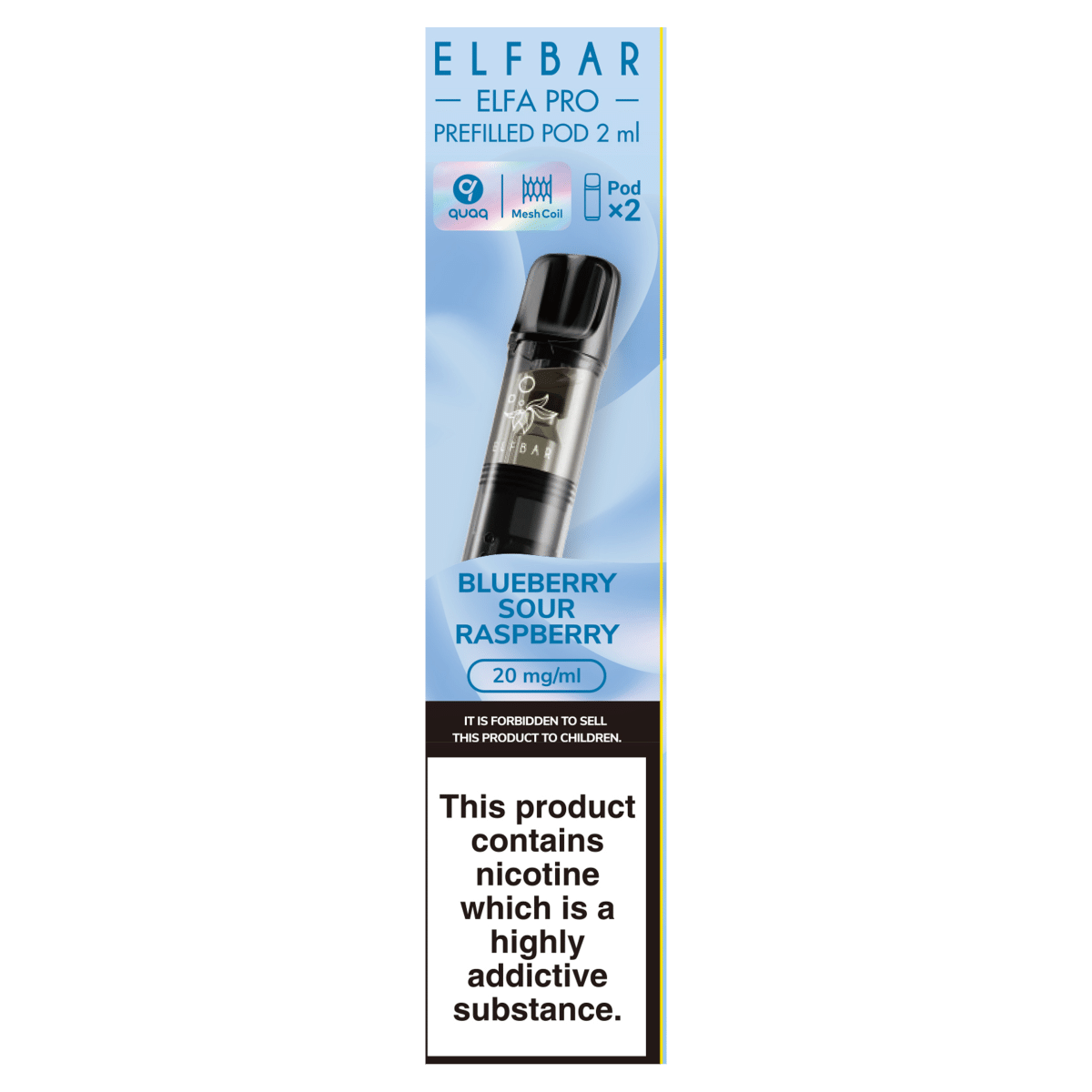 Elfbar 2 Elfa Pro Prefilled Pod Blueberry Sour Raspberry 2ml