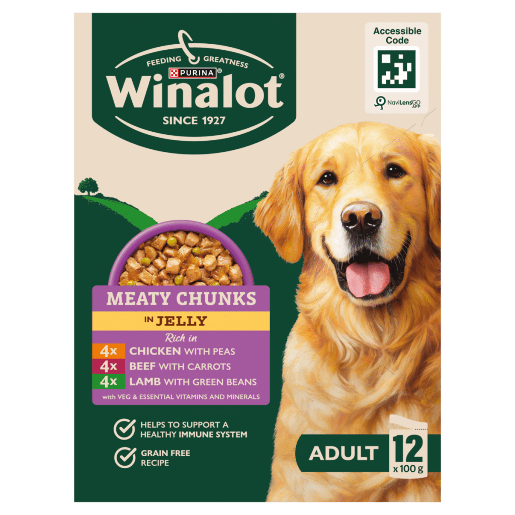 WINALOT Meaty Chunks Mixed in Jelly Wet Dog Food 12x100g