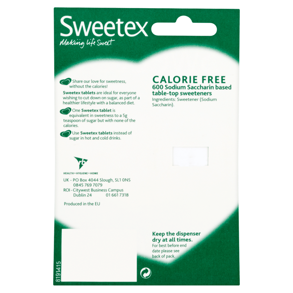 Sweetex Calorie Free Sweeteners 600 Tablets