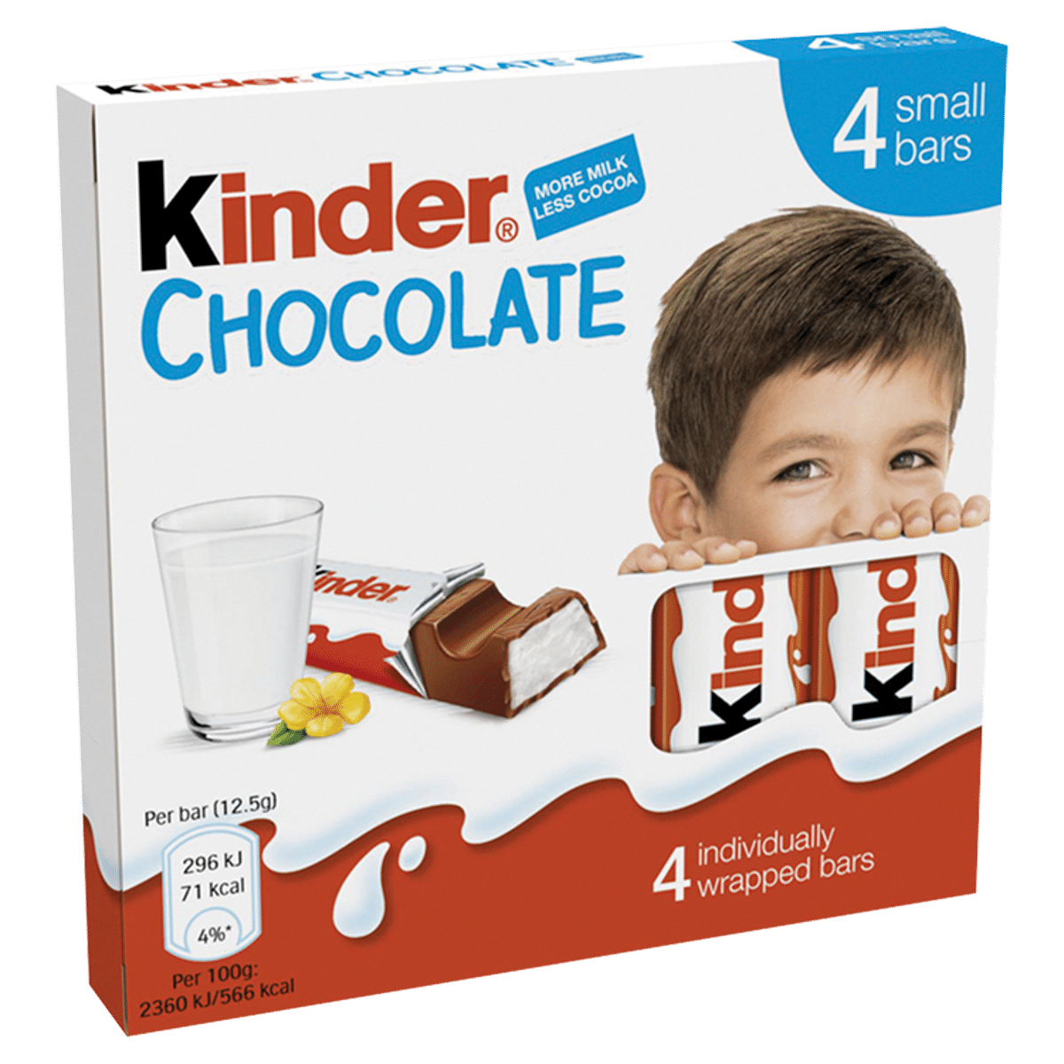 Kinder Small Chocolate Bars Multipack 4 x 12.5g (50g)