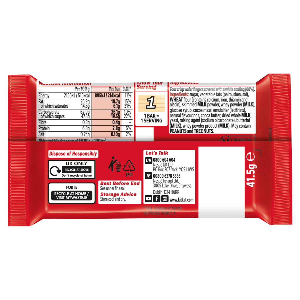 KitKat White Chocolate Bar 41.5g