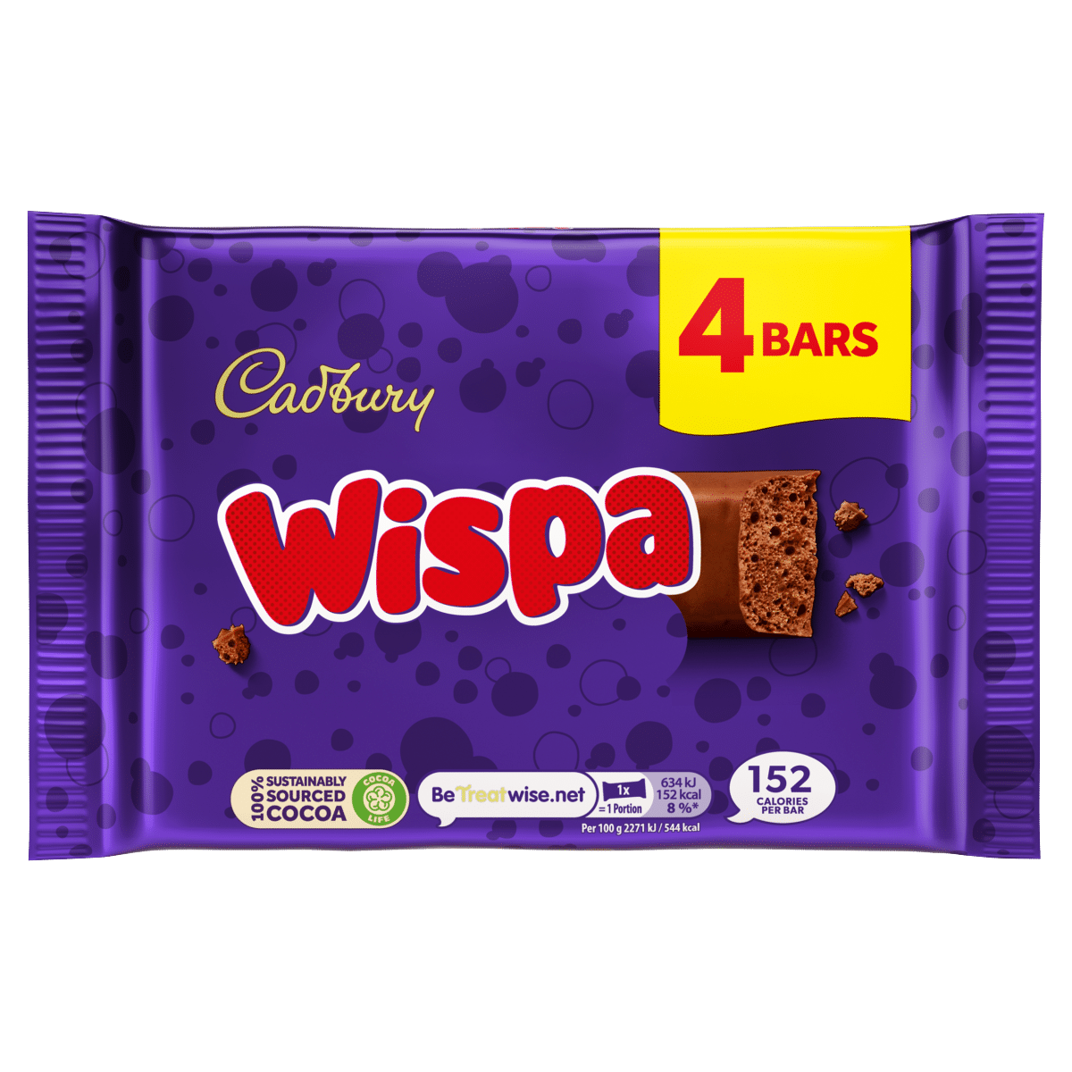 Cadbury Wispa Chocolate Bar 4 Pack 111.6g