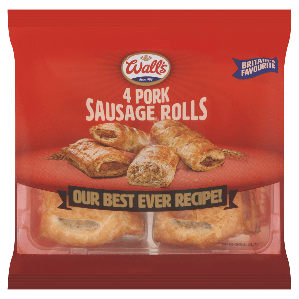 Wall’s 4 Pork Sausage Rolls 220g