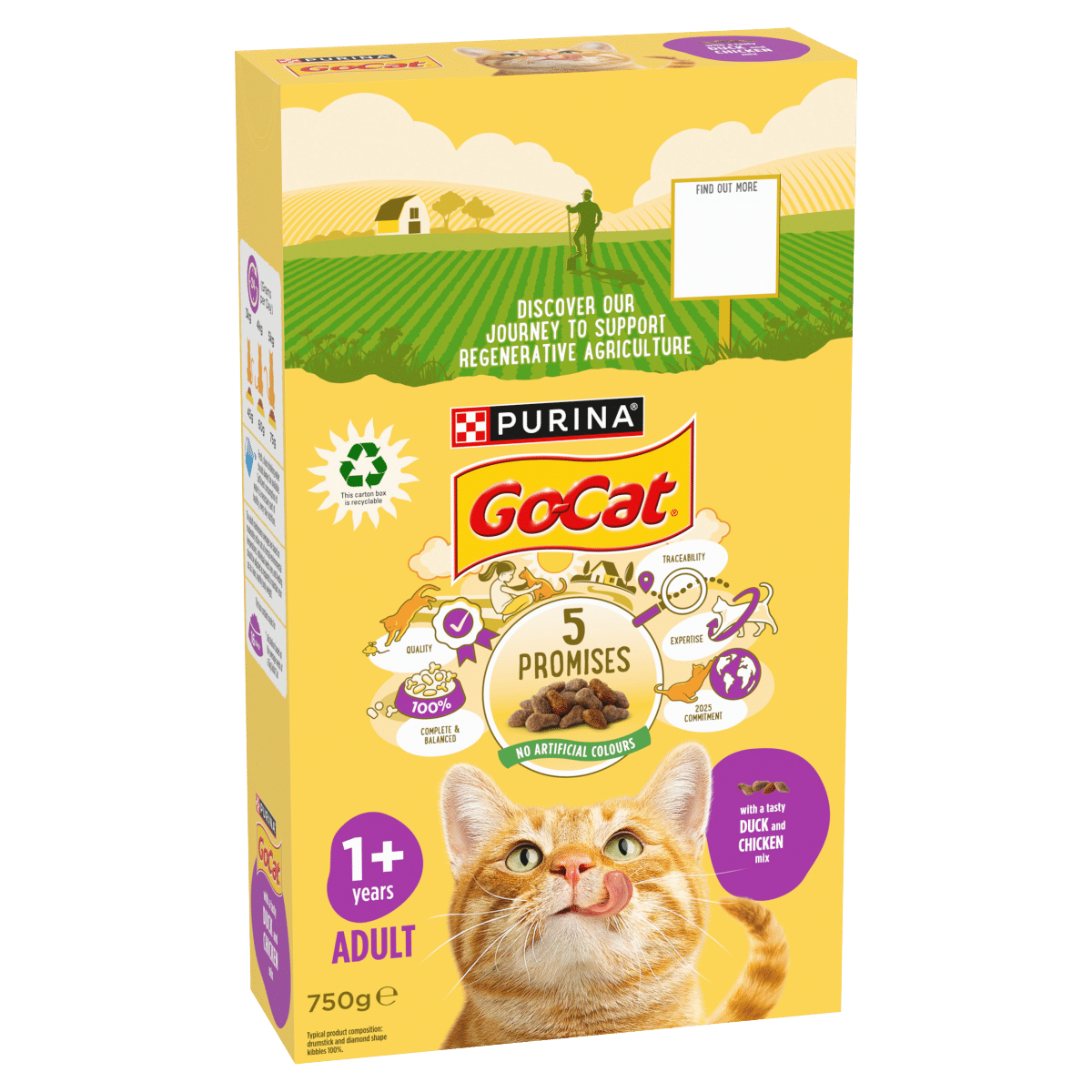 Go-Cat with a Tasty Duck and Chicken Mix 1+ Years Adult 750g