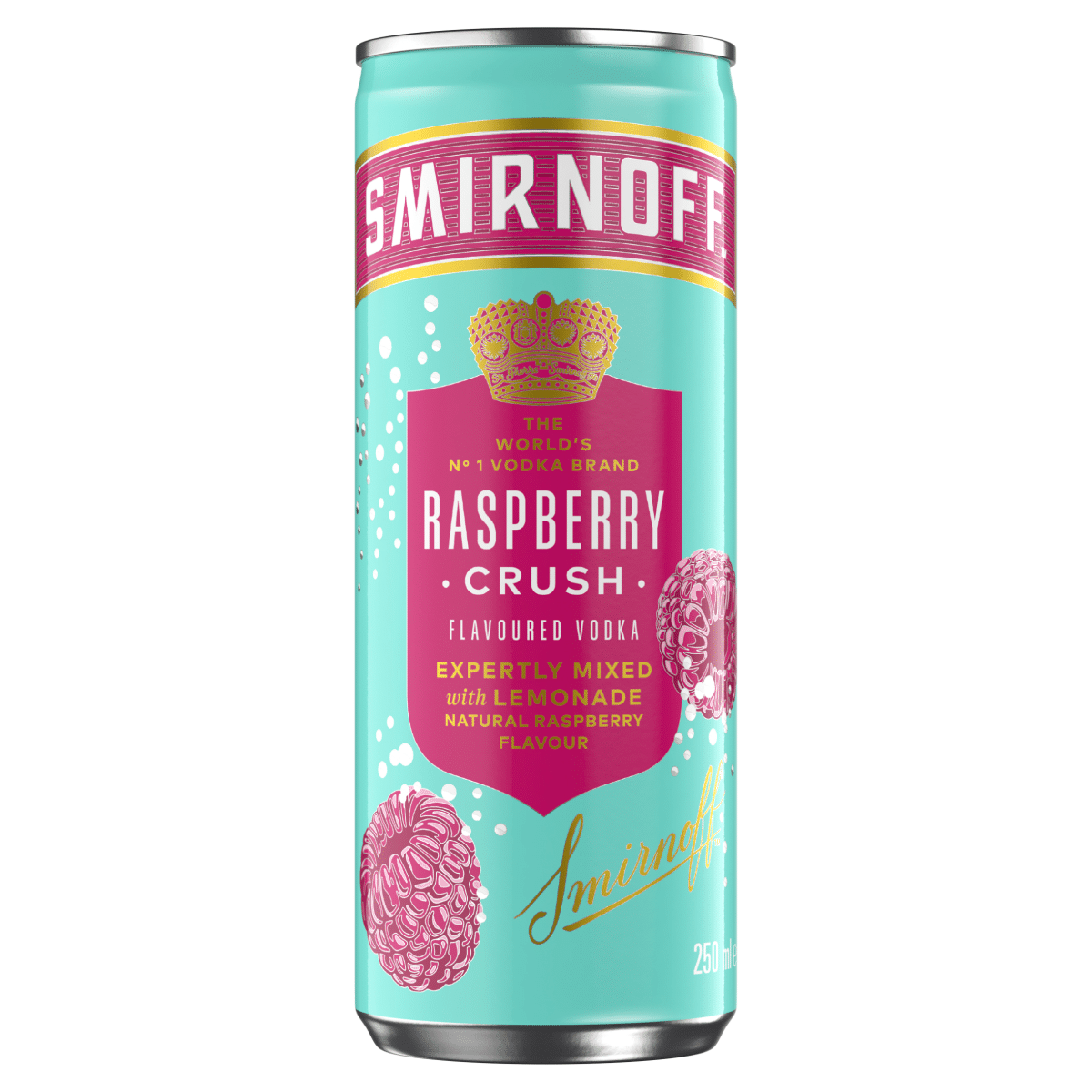 Smirnoff Raspberry Crush & Lemonade 5% vol Ready To Drink Premix 250ml Can