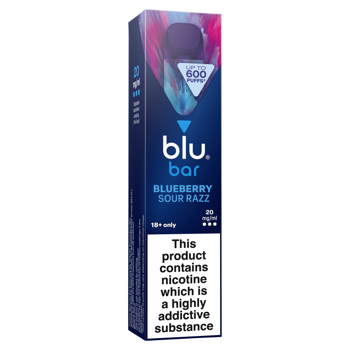 blu bar Blueberry Sour Razz Disposable Vape 20mg/ml
