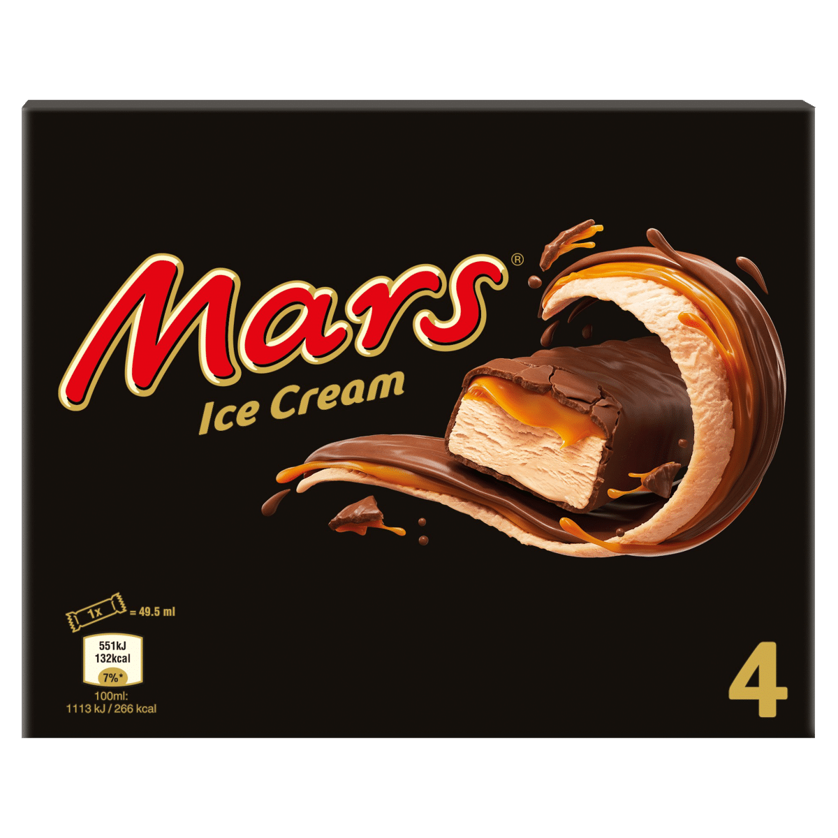Mars Chocolate Caramel Ice Cream Bars 4pk (4 x 40g)